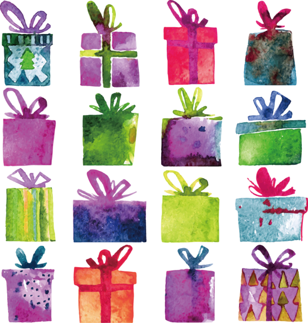 Transparent Watercolor Painting Gift Decorative Box Petal Flowerpot for Christmas