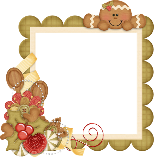 Transparent Gingerbread Man Gingerbread House Gingerbread Picture Frame Heart for Christmas