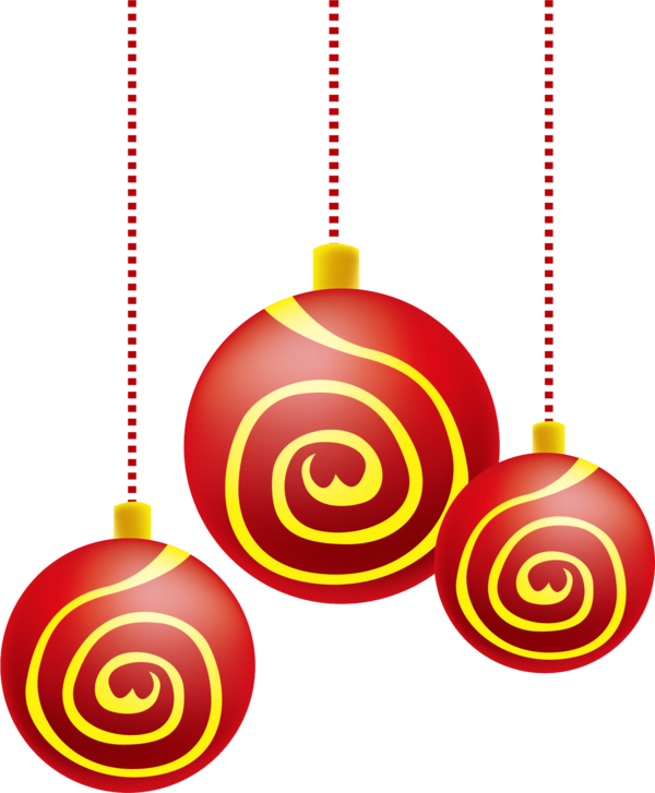 Transparent Red Drawing Circle Christmas Ornament Pattern for Christmas