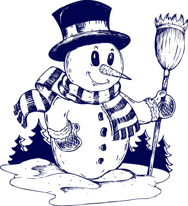 Transparent Drawing Snowman Winter Headgear for Christmas