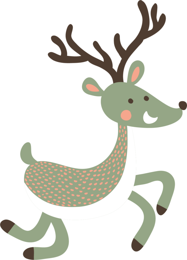 Transparent Cartoon Motif Cuteness Deer Reindeer for Christmas