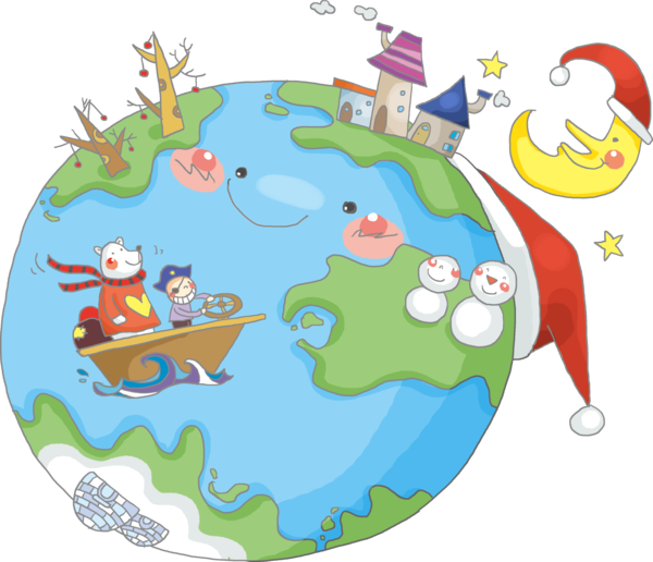 Transparent Earth Cartoon Christmas Area Play for Christmas