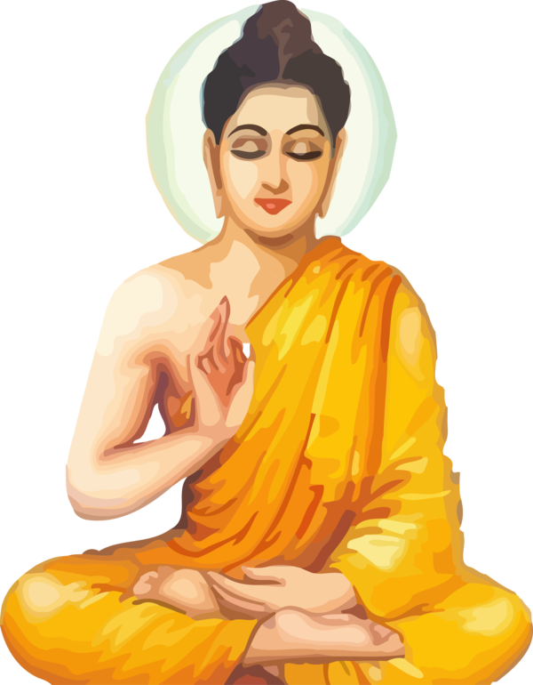 Transparent Bodhi Day Guru Yellow Sitting for Bodhi for Bodhi Day