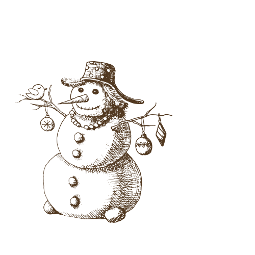 Transparent Snowman Christmas Drawing Tree for Christmas
