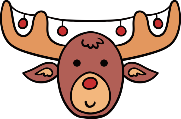 Transparent Reindeer Cartoon Deer Pink Head for Christmas
