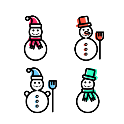 Transparent Snowman Christmas Flat Design Area Pattern for Christmas