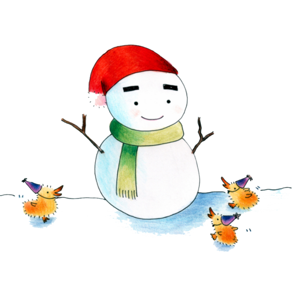 Transparent Snowman Watercolor Painting Drawing for Christmas
