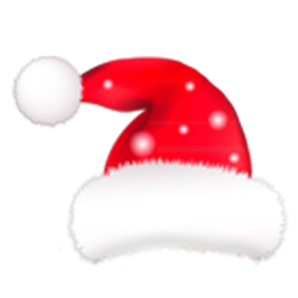 Transparent Santa Claus Bonnet Hat Red for Christmas