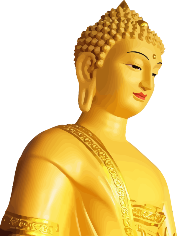 Transparent Bodhi Day Statue Yellow Sculpture for Bodhi for Bodhi Day