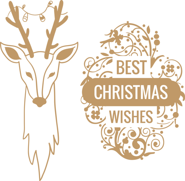 Transparent Christmas Wish Gift Logo Deer for Christmas