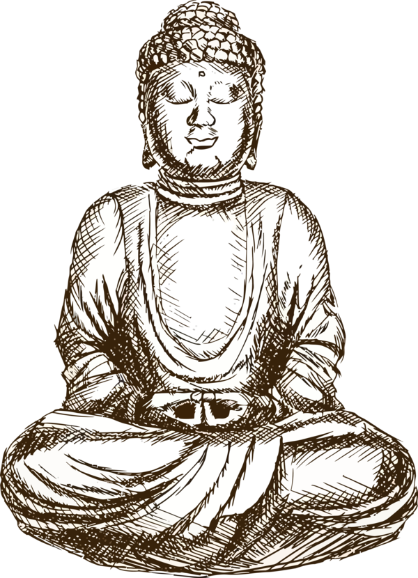Transparent Bodhi Day Line art Meditation Sitting for Bodhi for Bodhi Day