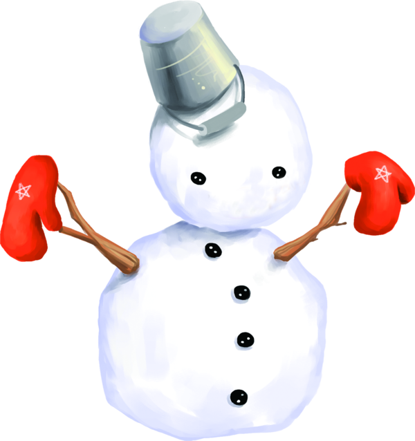 Transparent Snowman Winter Scarf Joint for Christmas