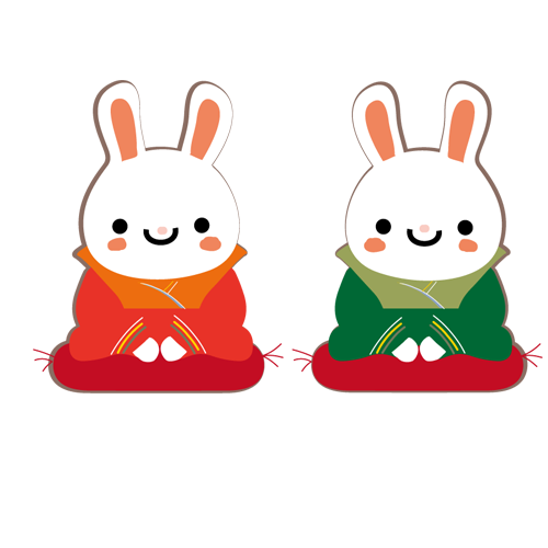 Transparent Japanese New Year Kagami Mochi Christmas And Holiday Season Food Rabbit for New Year