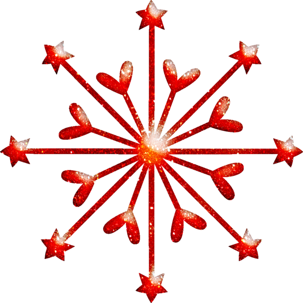 Transparent Snow Snowflake Red Petal Symmetry for Christmas