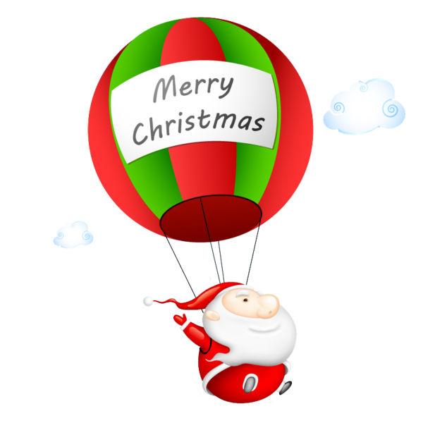 Transparent Santa Claus Parachute Parachuting Balloon Hot Air Balloon for Christmas