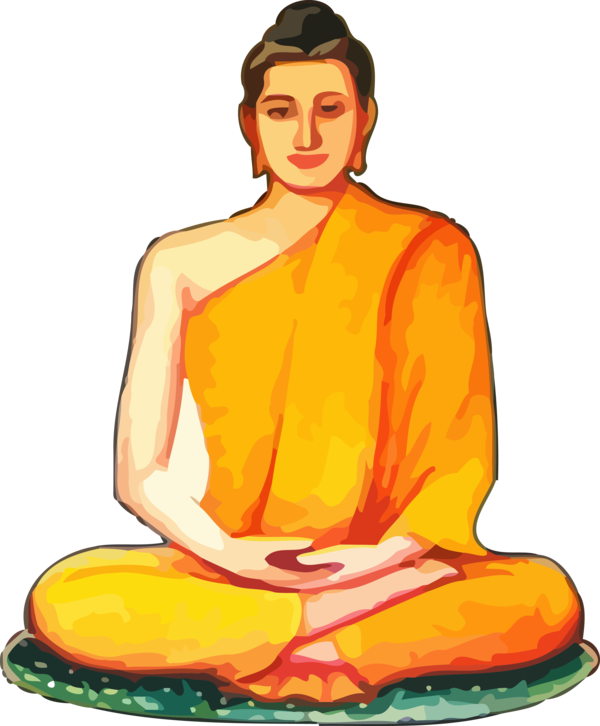 Transparent Bodhi Day Sitting Meditation Yellow for Bodhi for Bodhi Day