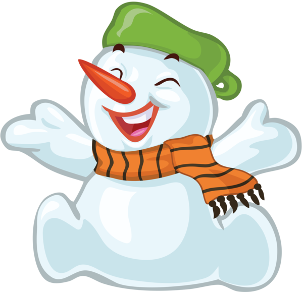 Transparent Snowman Cartoon Drawing Thumb for Christmas