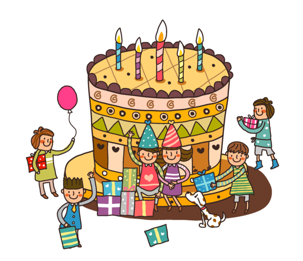 Transparent International Children's Day Cartoon Cake Dessert for Children's Day for International Childrens Day