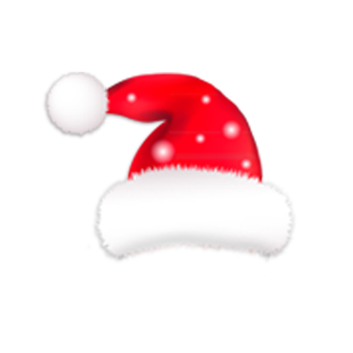 Transparent Santa Claus Christmas Hat Red for Christmas