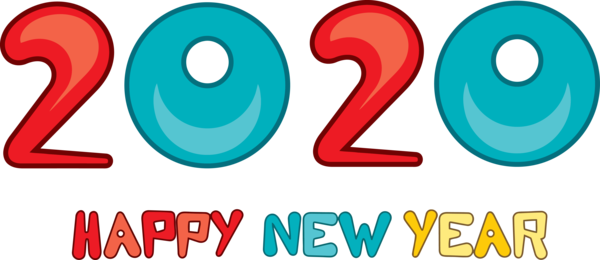 Transparent New Year Blue Text Font for Happy New Year 2020 for New Year
