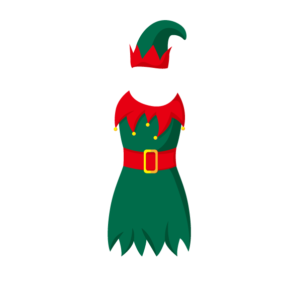 Transparent Clothing Cartoon Costume Christmas Ornament Green for Christmas