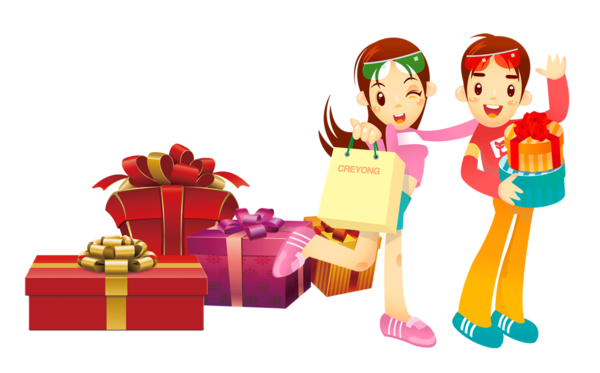 Transparent Cartoon Shopping Woman Play Toy for Christmas
