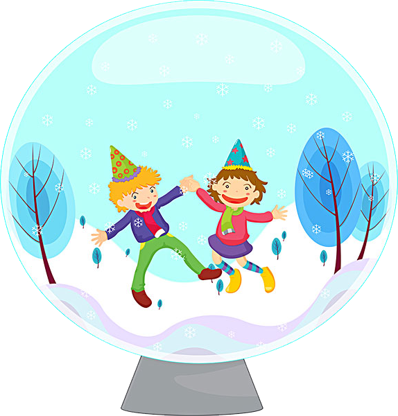 Transparent Child Cartoon Party Area Circle for Christmas