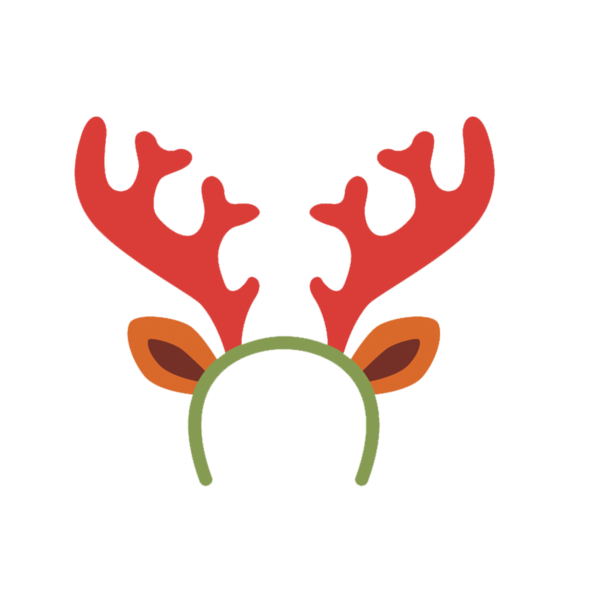 Transparent Rudolph Reindeer Moose Red Antler for Christmas