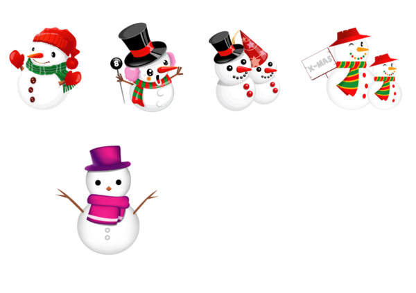 Transparent Snowman Cartoon Gift Play for Christmas