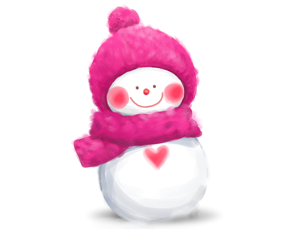 Transparent Snowman Christmas Cartoon Stuffed Toy Magenta for Christmas