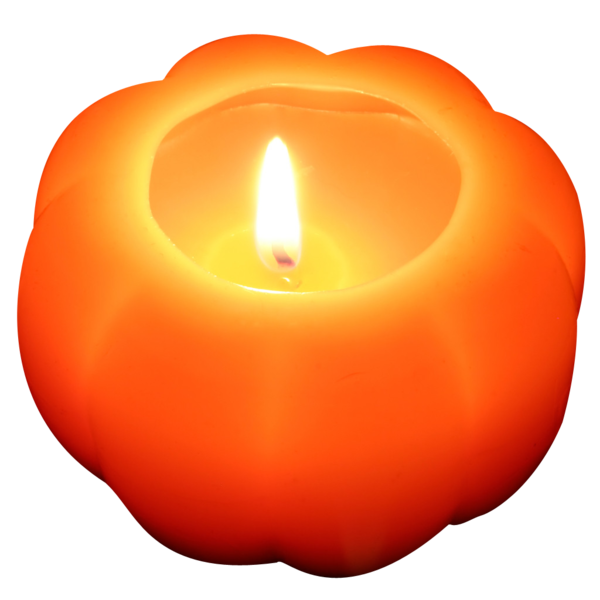 Transparent Candle Icon Design Candela Orange Wax for Christmas