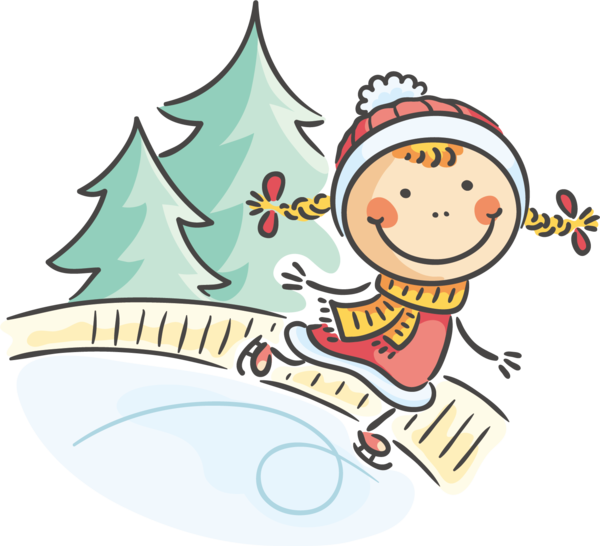 Transparent Cartoon Child Winter Point Area for Christmas