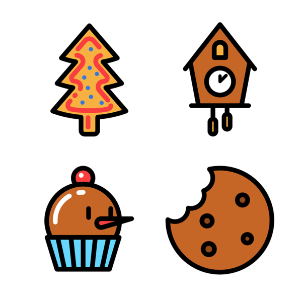Transparent Icon Design Cake Tree Point Area for Christmas
