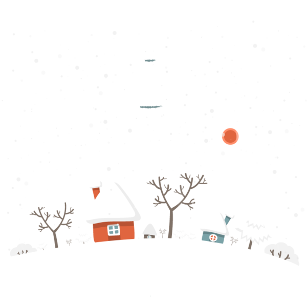 Transparent Winter Snow Collage Square Area for Christmas