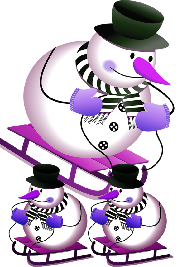 Transparent Snowman Christmas Snow Purple for Christmas