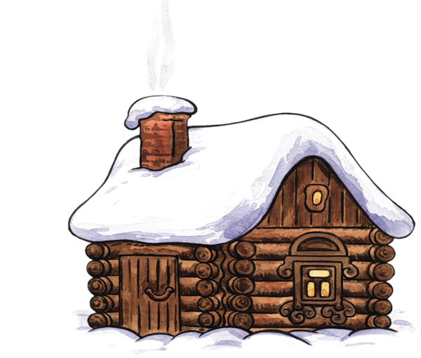 Transparent Log Cabin Clip Art Christmas Cottage Wood Home for Christmas