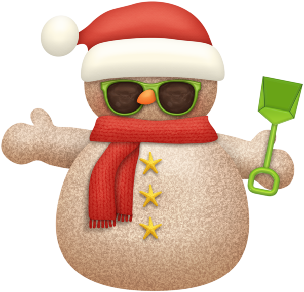 Transparent Beach Snowman Cartoon Christmas Ornament Toy for Christmas