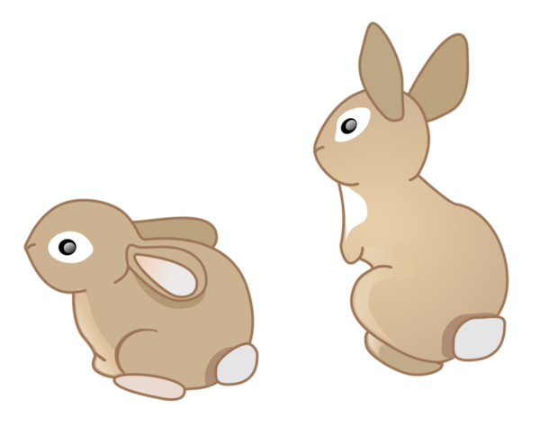Transparent European Rabbit Cartoon Hare Tail for Easter