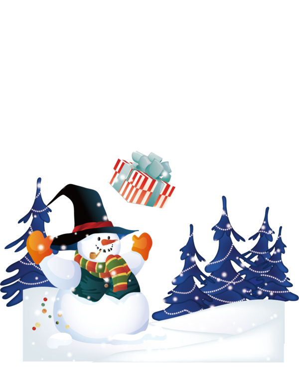 Transparent Snowman Snow Animation Flightless Bird for Christmas