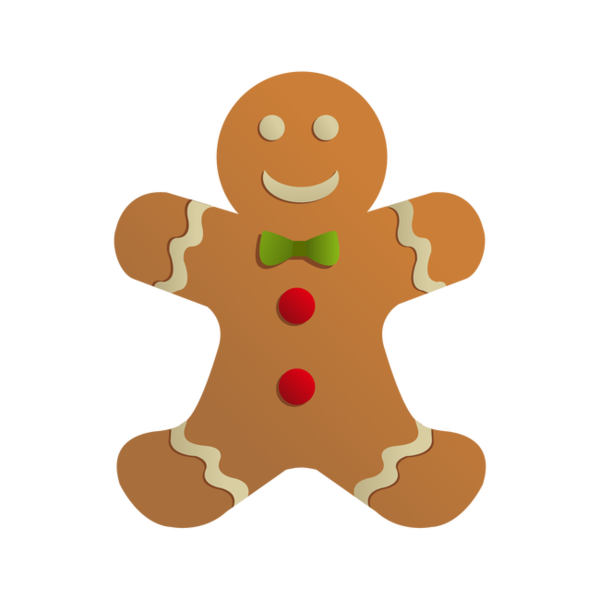 Transparent Gingerbread Man Gingerbread House Icing Food for Christmas
