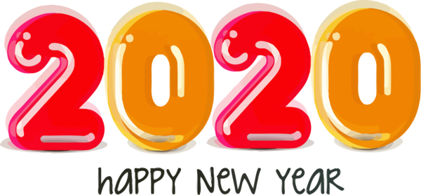 Transparent New Year Text Font Number for Happy New Year 2020 for New Year