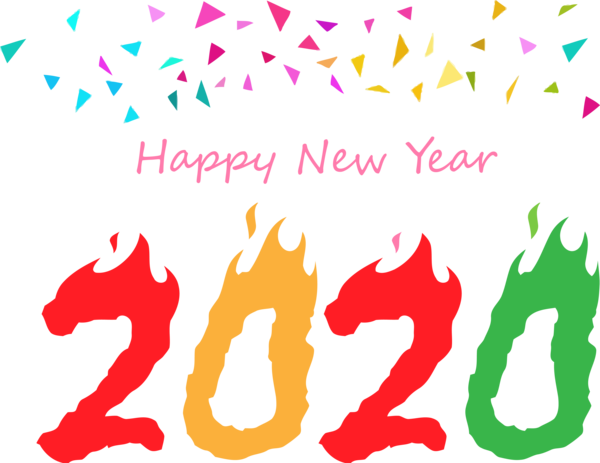 Transparent New Year Text Font for Happy New Year 2020 for New Year