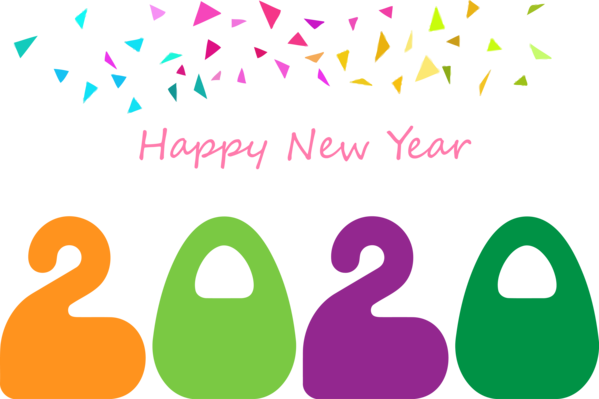 Transparent New Year Text Font Number for Happy New Year 2020 for New Year