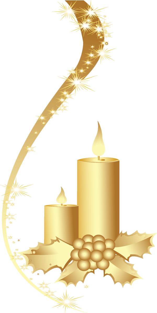 Transparent Candle Christmas Lourdes Yellow for New Year