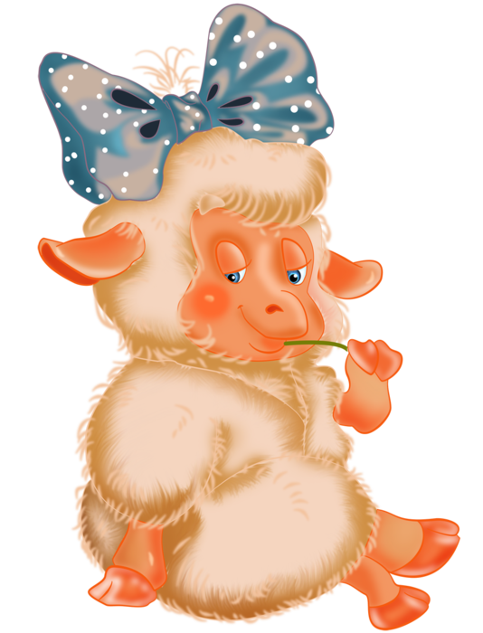 Transparent Sheep Goat Cartoon Orange Christmas Ornament for Christmas