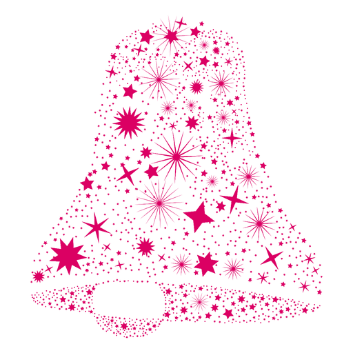 Transparent Bell Christmas Silhouette Pink Flower for Christmas