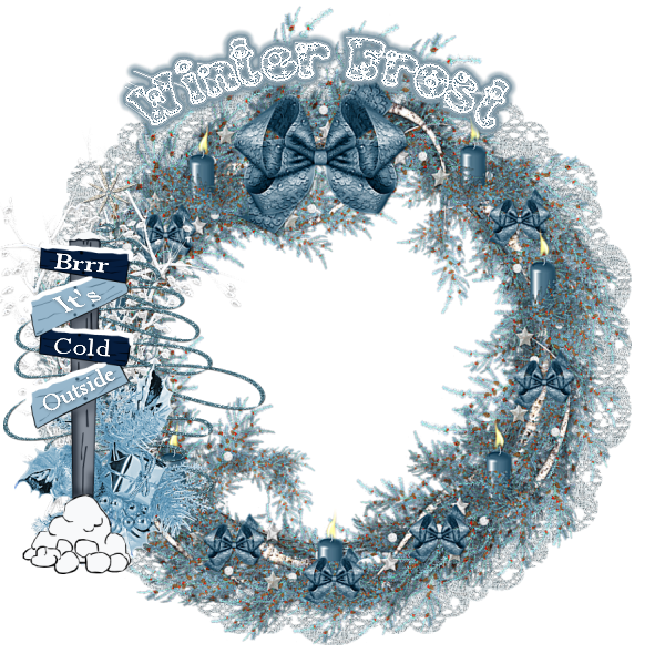 Transparent Winter Cluster Wreath Christmas Blue for Christmas