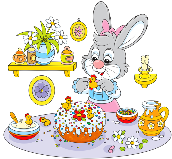 Transparent Easter Bunny Easter Rabbit Food for Easter