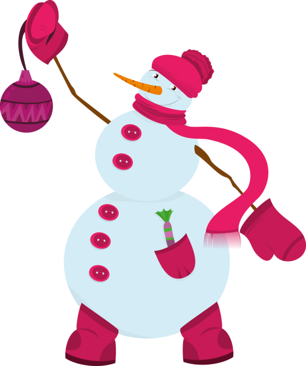 Transparent Snowman Christmas Winter Pink Smile for Christmas