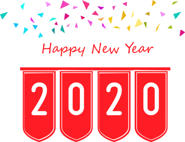 Transparent New Year Text Font Line for Happy New Year 2020 for New Year